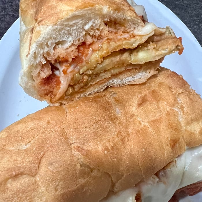 Eggplant Parm Sandwich.