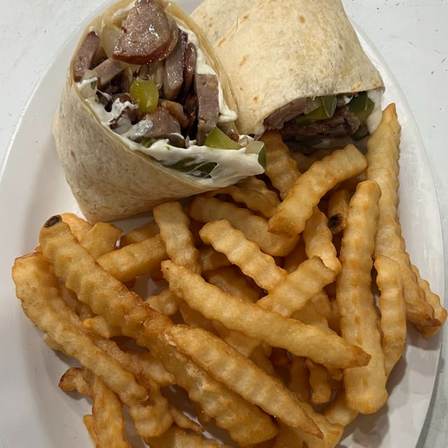 Sausage Peppers Onions Wrap.